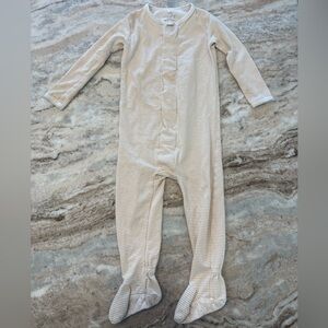 Magnetic me orange skinny stripe CloudStretch™ magnetic footie size 12-18m